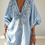 Gypsy Soul V-Neck Puff Sleeve Tunic Dress
