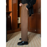 Retro Mid-waist Casual Straight-leg Loose Suit Pants