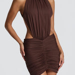 Thekla Ruched Cut-Out Mini Dress