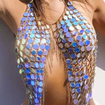 Sequin and Tassel Chest Chain