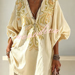 Gypsy Soul V-Neck Puff Sleeve Tunic Dress