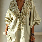 Gypsy Soul V-Neck Puff Sleeve Tunic Dress