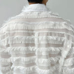 Tassel Striped Hollow Loose Shirt