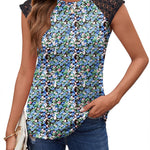 Zeagoo Women's Lace Cap Sleeve Tops Pleated Tank Tops