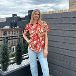 Zeagoo Womens Hawaiian Button Down Shirts Casual Floral Tropical Shirt