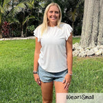 Zeagoo Womens Summer Tops Crewneck Short Sleeve Shirts Casual Basic Ruffle T Shirt Fashion Cute Blouse 2024