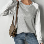 Zeagoo Womens Sweatshirts Lightweight Cable Knit Sleeve Sweaters
