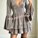 Vintage-Inspired Pearl Velvet Swing Dress