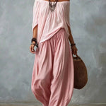Amelia | Off-Shoulder Top & Lantern Pants Set