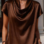 Solid Color Loose-fitting Casual Short-sleeved Top