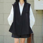 V-neck Oblique Button Loose Suit Vest