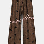 Stylish Sequined Pocket Casual Loose Wide-leg Pants