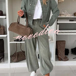 Chivalry Denim Antique Silver Button Ribbon Military Pattern Long Sleeve Jacket