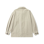 Horn Buttoned Loose Pointed Collar Shirt