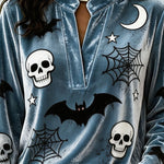 Spooky Season Velvet Long Sleeve Halloween Shirt