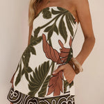 Polka Dot Print Sleeveless Off-shoulder Top and Elastic Waist Casual Pocket Shorts Set