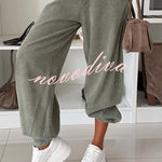 Stylish Denim High Rise Pocket Drawstring Cuffs Lantern Jeans