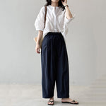 High Waist Straight Loose Casual Wide Leg Pants