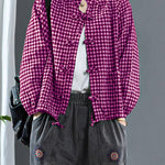 Luxury Black O-Neck Plaid Fall Long Sleeve Trench