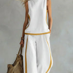 Ursula | Smart casual vest and trousers set with two-tone finishings