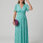 Juna | Short Sleeve Ditsy Floral Print Midi Dress