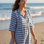 Elodie | Diamond Print Tiered Midi Dress