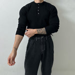 Slim Fit Long Sleeve Knitted T-shirt