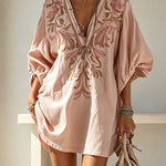 Gypsy Soul V-Neck Puff Sleeve Tunic Dress