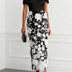 Classic 3D Floral Embroidery Off The Shoulder Short Sleeve Sheath Midi Dress