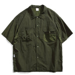 Japanese Retro Multi-pocket Patchwork Loose T-shirt