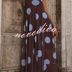 Polka Dot Print Mesh Spaghetti Strap Square Neck Vacation Maxi Dress