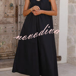 Solid Color Loose Sleeveless Casual Vacation Maxi Dress