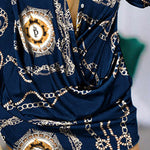 Long Sleeves Loose Figure Printed Lapel Mini Dresses Shirt Dress