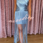 Modern Day Glam CrossTassel Sleeveless Drape Hem Maxi Dress