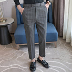 British Plaid Slim-fit Casual Trousers
