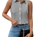 Zeagoo Sleeveless Blouses Casual Button Down Shirts