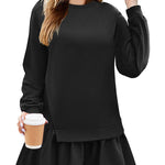 Zeagoo Women Oversized Sweatshirt Plaid Patchwork Dress