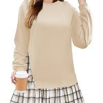 Zeagoo Women Oversized Sweatshirt Plaid Patchwork Dress