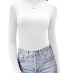 Zeagoo Womens Long Sleeve Shirts Mock Neck Basic Slim Fitted Tops