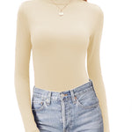 Zeagoo Womens Long Sleeve Shirts Mock Neck Basic Slim Fitted Tops