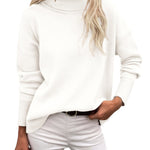 Zeagoo Women's Turtleneck Sweater Fall Winter Chunky Knitted Pullover