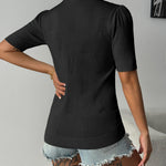 Zeagoo Short Sleeve Sweaters Soft Casual V Neck Pullover Tops