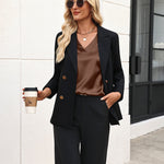 Silk Satin V-Neck Sleeveless Business Work Blouses (US Only)