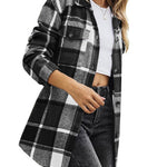 Zeagoo Plaid Shacket Jacket Button Down Trench Coats