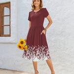Zeagoo Women Short Sleeve Midi Dress with Pockets (US Only)