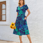 Zeagoo Women Short Sleeve Midi Dress with Pockets (US Only)
