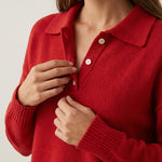 Laura - Jersey de Punto con Cuello Elegante