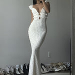 Pearl Keyhole Neckline Cami Long Dress