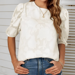 Amelie Rousseau | Floral Puff Sleeve Blouse For Women