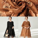 Beautiful Black Lace Patchwork Fall Dress Long Sleeve